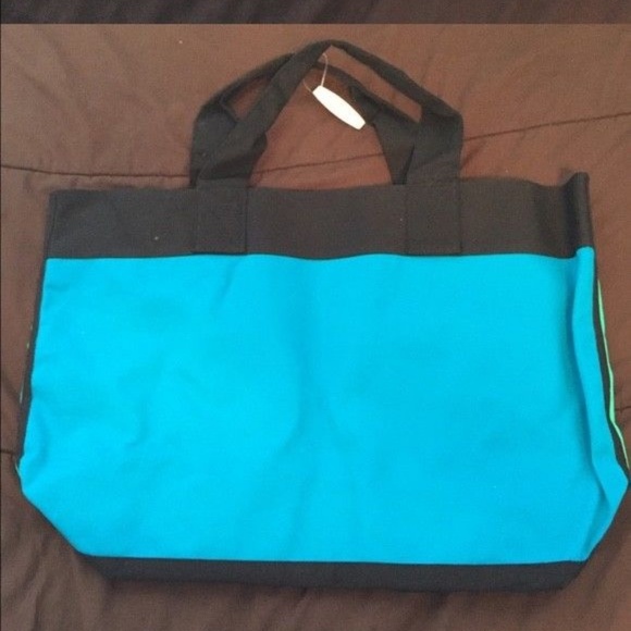 Victoria's Secret VS Block Blue & Green Tote Bag - Picture 2 of 3